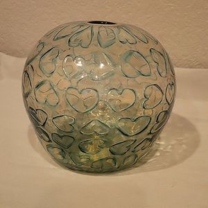 Glass Orb,  Hand-blown with Hearts.